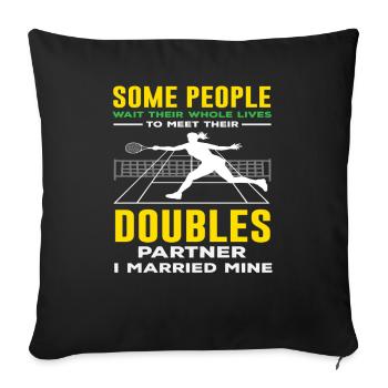 Tennis Player Doubles Partner Life - Sofa pillowcase 17,3'' x 17,3'' (45 x 45 cm) - black - Front
