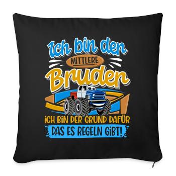 Monstertruck Mittlerer Bruder - Sofakissenbezug 45 x 45 cm - Schwarz - Vorne