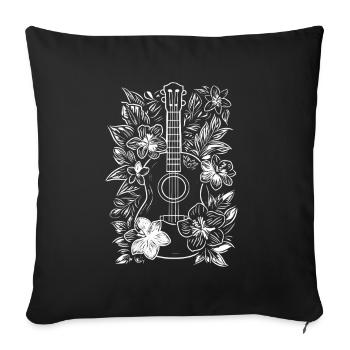 Ukulele Skizze - Sofakissenbezug 45 x 45 cm - Schwarz - Vorne