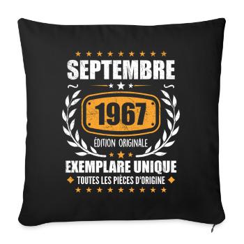 September 1967 Unique copy - September 1967 - Sofa pillowcase 17,3'' x 17,3'' (45 x 45 cm) - black - Front