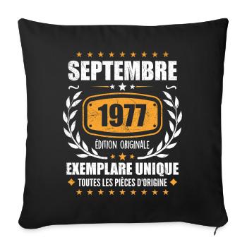 September 1977 Unique copy - September 1977 - Sofa pillowcase 17,3'' x 17,3'' (45 x 45 cm) - black - Front
