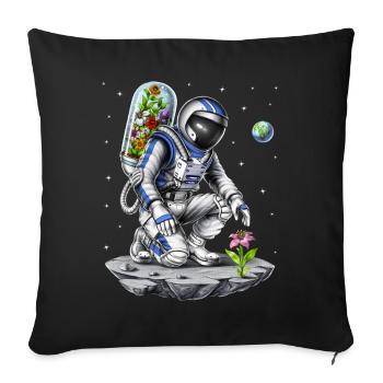 Space Astronaut Botanist - Sofa pillowcase 17,3'' x 17,3'' (45 x 45 cm) - black - Front
