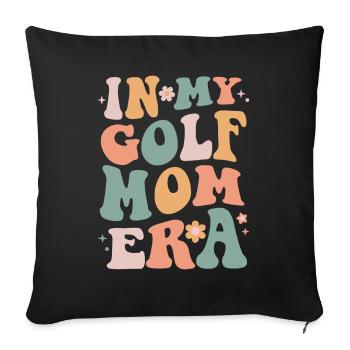 À l’époque de ma mère de golf - Citation amusante de maman de golf - Housse de coussin décorative 45 x 45 cm - noir - Devant
