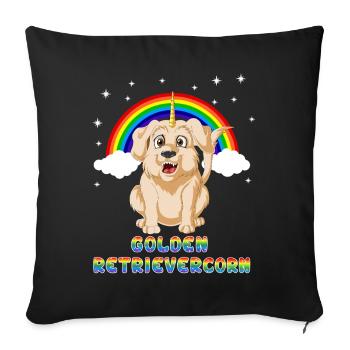 Golden Retrievice Unicorn Fantasy - Sofa pillowcase 17,3'' x 17,3'' (45 x 45 cm) - black - Front