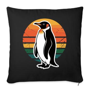 Penguin silhouette with sunset - Sofa pillowcase 17,3'' x 17,3'' (45 x 45 cm) - black - Front