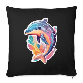 Dolphin - Sofa pillowcase 17,3'' x 17,3'' (45 x 45 cm) - black - Front