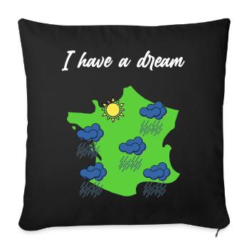 Soleil de Normandie Cadeau Humour Normand - Housse de coussin décorative 45 x 45 cm - noir - Devant