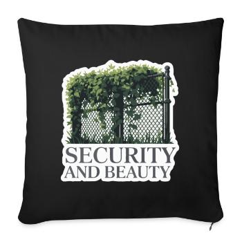 Conception de clôture de jardin surveillée - Housse de coussin décorative 45 x 45 cm - noir - Devant