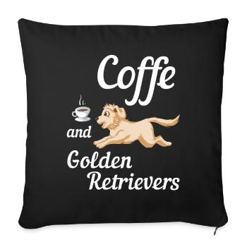 Golden Retriever Coffee Lover Design - Sofa pillowcase 17,3'' x 17,3'' (45 x 45 cm) - black - Front