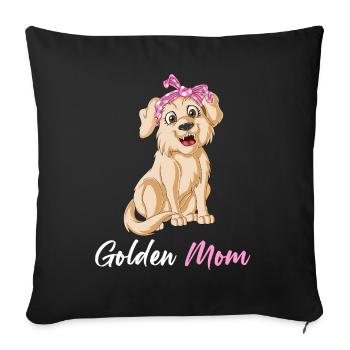 Playful Golden Retriever Mom Graphic Design - Sofa pillowcase 17,3'' x 17,3'' (45 x 45 cm) - black - Front