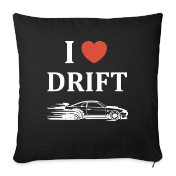 Design Voiture Drift Passion - Housse de coussin décorative 45 x 45 cm - noir - Devant