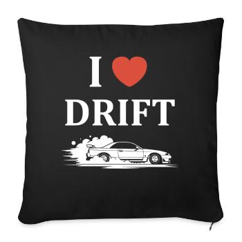 Passionate Drift Car Design - Sofa pillowcase 17,3'' x 17,3'' (45 x 45 cm) - black - Front