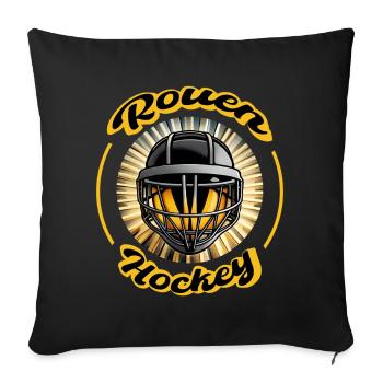 Rouen Hockey Fierté Normande sur la Glace - Housse de coussin décorative 45 x 45 cm - noir - Devant