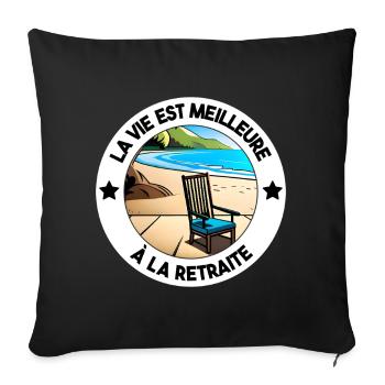 Abschiedsfeier als Abschiedsgeschenk für den Ruhestand - Sofakissenbezug 45 x 45 cm - Schwarz - Vorne
