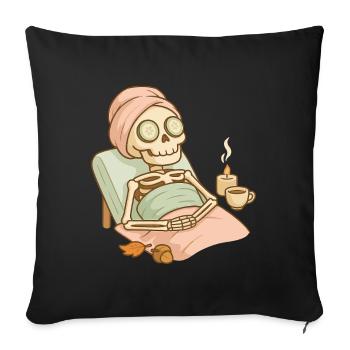 Halloween Skeleton Selfcare - Sofa pillowcase 17,3'' x 17,3'' (45 x 45 cm) - black - Front
