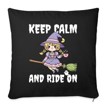 KEEP CALM AND RIDE ON - WITCH HALLOWEEN - Sofa pillowcase 17,3'' x 17,3'' (45 x 45 cm) - black - Front