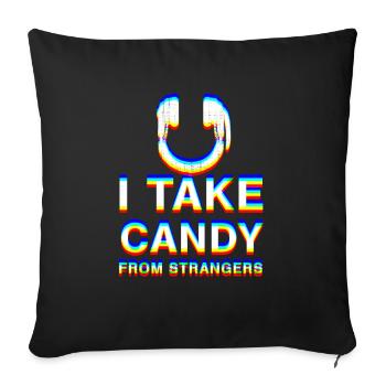 Motif amusant coloré avec un message sucré - Housse de coussin décorative 45 x 45 cm - noir - Devant