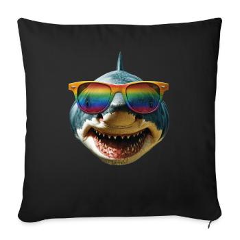 requin requin tigre requin plongeur requins mignons grand requin blanc - Housse de coussin décorative 45 x 45 cm - noir - Devant