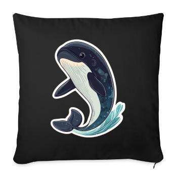 baleine - Housse de coussin décorative 45 x 45 cm - noir - Devant