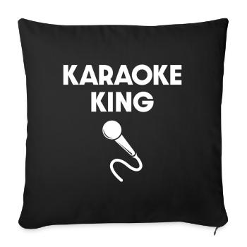 Karaoke King Microphone  - Sofa pillowcase 17,3'' x 17,3'' (45 x 45 cm) - black - Front