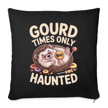 Hérisson mignon avec motif d'Halloween - Housse de coussin décorative 45 x 45 cm - noir - Devant