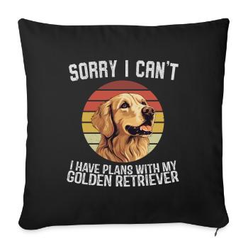 Golden Retriever Apology Tee Design - Sofa pillowcase 17,3'' x 17,3'' (45 x 45 cm) - black - Front