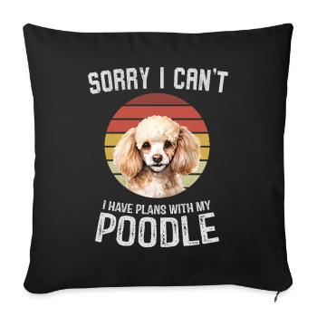 Désolé, je ne peux pas caniche Conception de Noël - Housse de coussin décorative 45 x 45 cm - noir - Devant