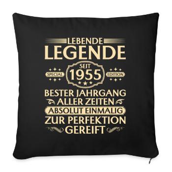 70e anniversaire - Légende vivante depuis 1955 - Housse de coussin décorative 45 x 45 cm - noir - Devant