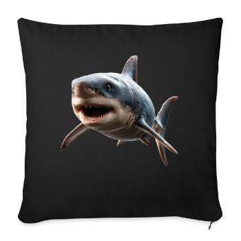 requin requin tigre requin plongeur requins mignons grand requin blanc - Housse de coussin décorative 45 x 45 cm - noir - Devant