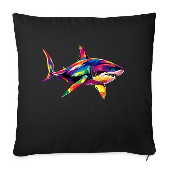 requin requin tigre requin plongeur requins mignons grand requin blanc - Housse de coussin décorative 45 x 45 cm - noir - Devant