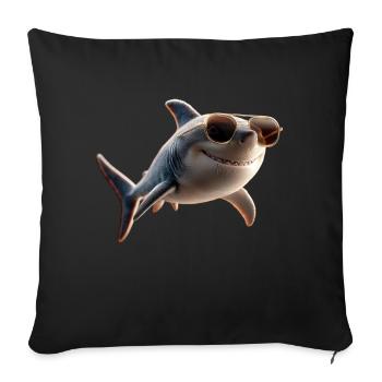 requin requin tigre requin plongeur requins mignons grand requin blanc - Housse de coussin décorative 45 x 45 cm - noir - Devant
