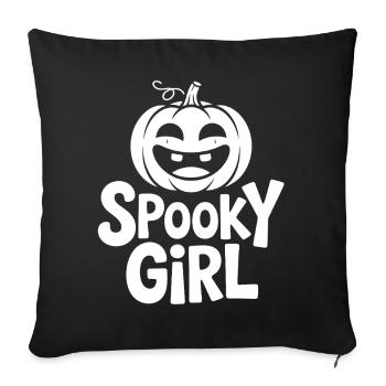 Motif amusant de citrouille d'Halloween - Housse de coussin décorative 45 x 45 cm - noir - Devant