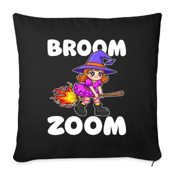 BESEN ZOOM - HEXE HALLOWEEN - Sofakissenbezug 45 x 45 cm - Schwarz - Vorne