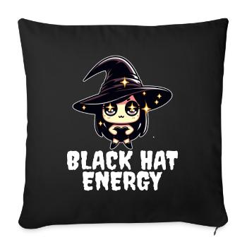 BLACK HAT ENERGY - WITCH HALLOWEEN - Sofa pillowcase 17,3'' x 17,3'' (45 x 45 cm) - black - Front