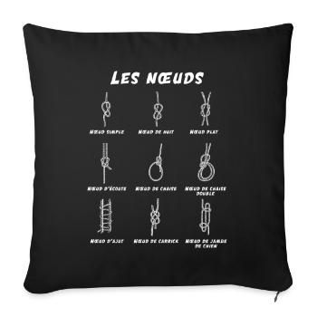 The Marine Knots Passion Sailing Navigator - Sofa pillowcase 17,3'' x 17,3'' (45 x 45 cm) - black - Front