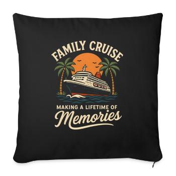 Family Cruise Memories Design - Sofa pillowcase 17,3'' x 17,3'' (45 x 45 cm) - black - Front