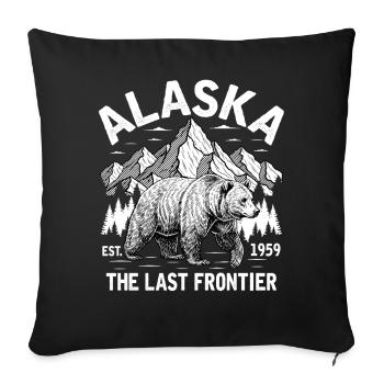 Alaska Mountain Bear Illustration - Sofa pillowcase 17,3'' x 17,3'' (45 x 45 cm) - black - Front