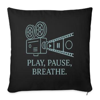 Kreatives Filmmotiv mit Slogan - Sofakissenbezug 45 x 45 cm - Schwarz - Vorne