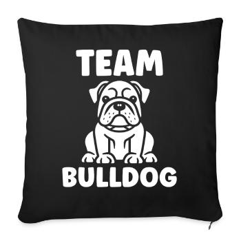 Bulldog Love T-shirt - Sofa pillowcase 17,3'' x 17,3'' (45 x 45 cm) - black - Front
