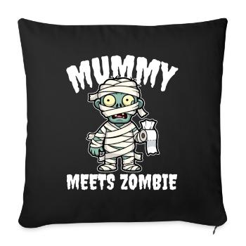 MUMMY MEETS ZOMBIE - ZOMBIE HALLOWEEN - Sofa pillowcase 17,3'' x 17,3'' (45 x 45 cm) - black - Front