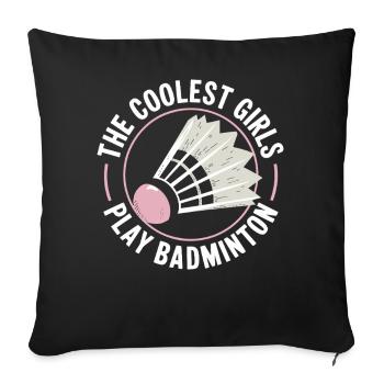 Badminton Girls Design - Sofa pillowcase 17,3'' x 17,3'' (45 x 45 cm) - black - Front