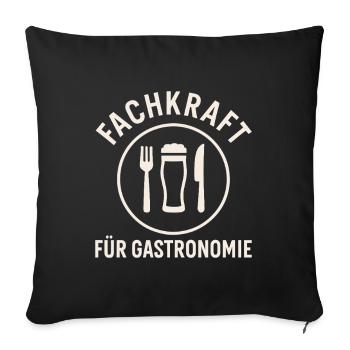 Spécialiste de la gastronomie - Housse de coussin décorative 45 x 45 cm - noir - Devant