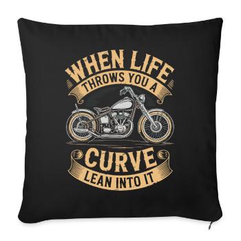 Quand la vie vous réserve des surprises – Biker Design - Housse de coussin décorative 45 x 45 cm - noir - Devant