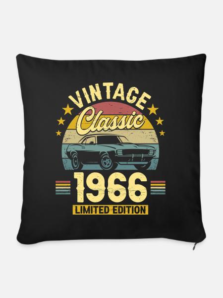 1966 60 Jahre Jubiläum Herrenauto - Sofakissenbezug 45 x 45 cm - Schwarz