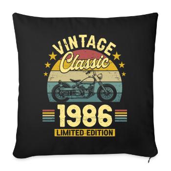 1986 Biker 40. Geburtstag Mann - Sofakissenbezug 45 x 45 cm - Schwarz - Vorne