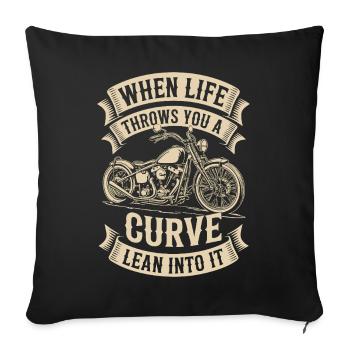 Quand la vie vous réserve des surprises – Biker Design - Housse de coussin décorative 45 x 45 cm - noir - Devant