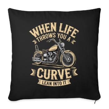 Quand la vie vous réserve des surprises – Biker Design - Housse de coussin décorative 45 x 45 cm - noir - Devant