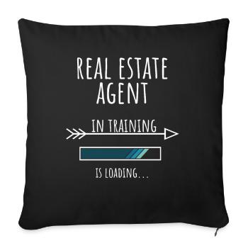 Real Estate Agent Gift Profession Education - Sofa pillowcase 17,3'' x 17,3'' (45 x 45 cm) - black - Front