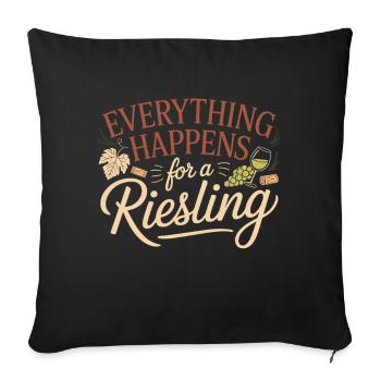 Vin Buveur De Vin Tout Arrive Pour Un Riesling - Housse de coussin décorative 45 x 45 cm - noir - Devant