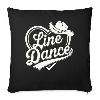 Line Dance Cowboy Design - Sofa pillowcase 17,3'' x 17,3'' (45 x 45 cm) - black - Front
